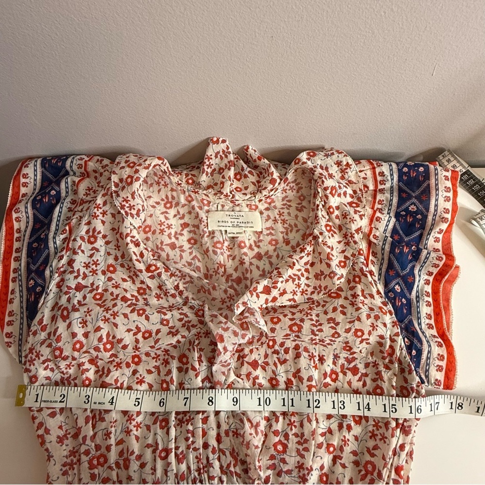 Trovata Birds of Paradis Marcella Mini Dress Red Ivy XS - Picture 10 of 11